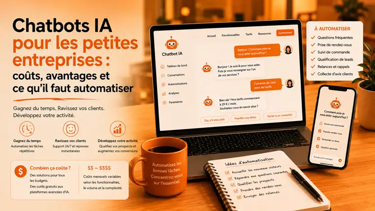 Chatbots IA pour les petites entreprises : prix, avantages et automatisations