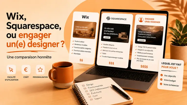 Wix, Squarespace, ou Engager un Designer ? Comparaison Honnête