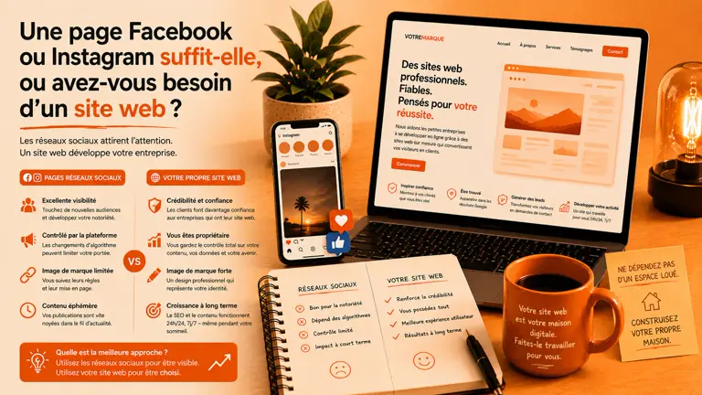 Une Page Facebook ou Instagram Suffit-elle, ou Faut-il un Site Web ?