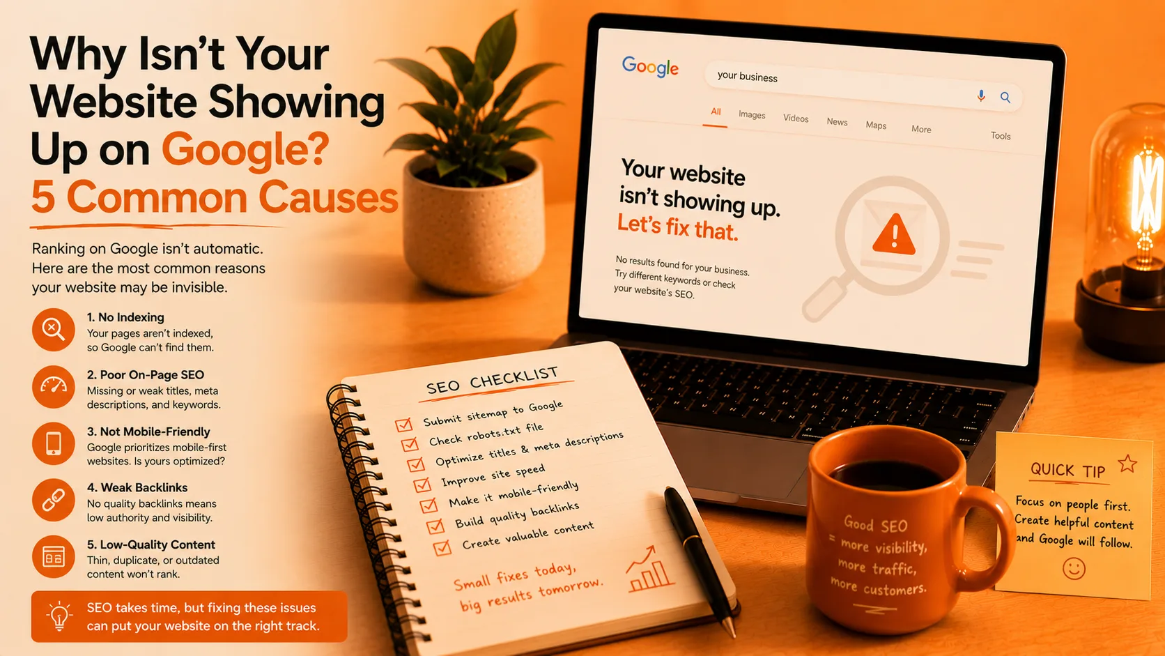 WebサイトがGoogleに表示されない5つの原因